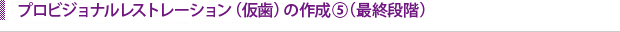 プロビジョナルレストレーション（仮歯）の作成⑤（最終段階）